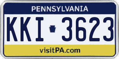 PA license plate KKI3623