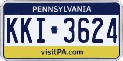 PA license plate KKI3624