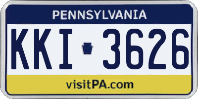 PA license plate KKI3626