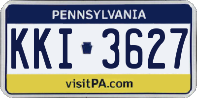 PA license plate KKI3627