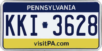 PA license plate KKI3628