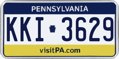 PA license plate KKI3629