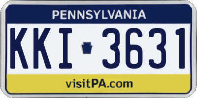 PA license plate KKI3631