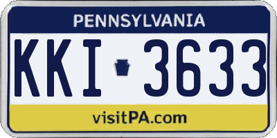 PA license plate KKI3633