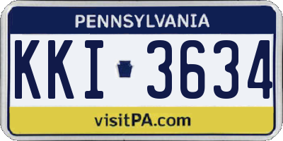PA license plate KKI3634