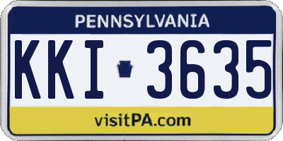 PA license plate KKI3635