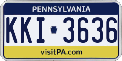 PA license plate KKI3636