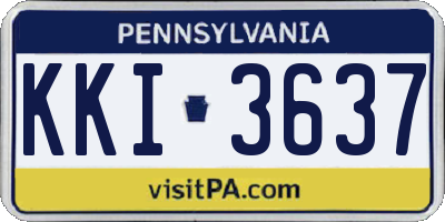 PA license plate KKI3637