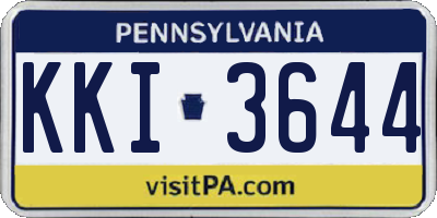 PA license plate KKI3644