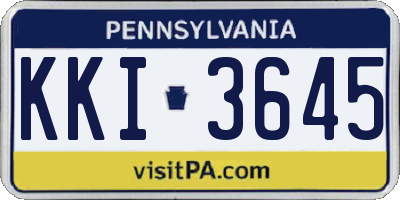PA license plate KKI3645