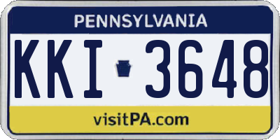 PA license plate KKI3648