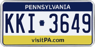 PA license plate KKI3649