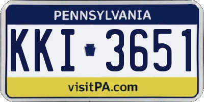 PA license plate KKI3651
