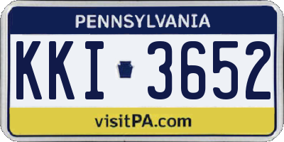 PA license plate KKI3652