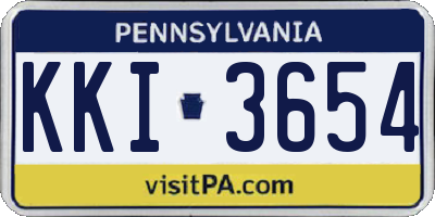 PA license plate KKI3654