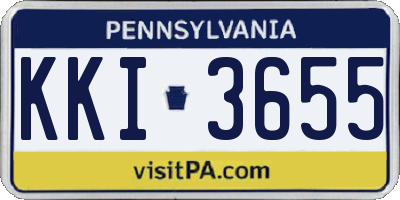 PA license plate KKI3655