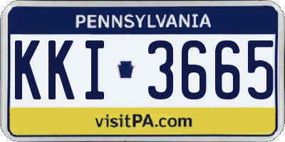 PA license plate KKI3665