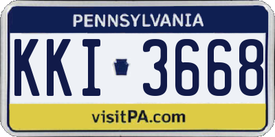 PA license plate KKI3668