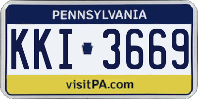 PA license plate KKI3669