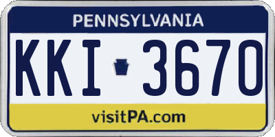 PA license plate KKI3670