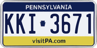 PA license plate KKI3671