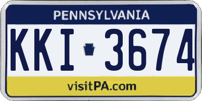 PA license plate KKI3674