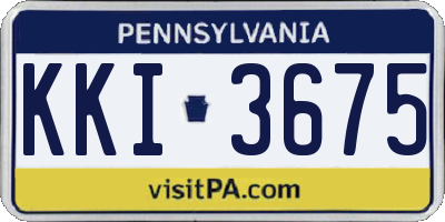 PA license plate KKI3675
