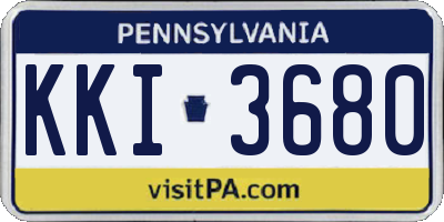 PA license plate KKI3680