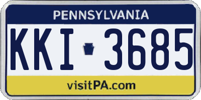 PA license plate KKI3685