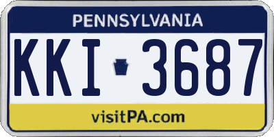 PA license plate KKI3687