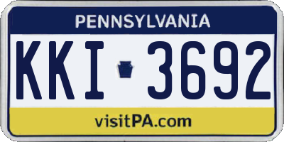 PA license plate KKI3692