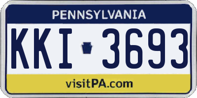PA license plate KKI3693