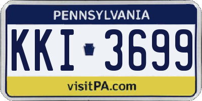 PA license plate KKI3699