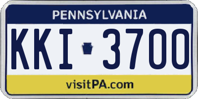 PA license plate KKI3700