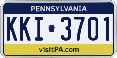 PA license plate KKI3701