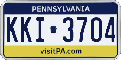 PA license plate KKI3704