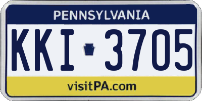 PA license plate KKI3705