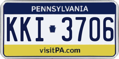 PA license plate KKI3706