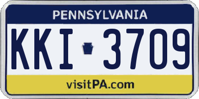 PA license plate KKI3709