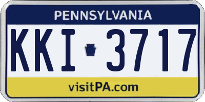 PA license plate KKI3717
