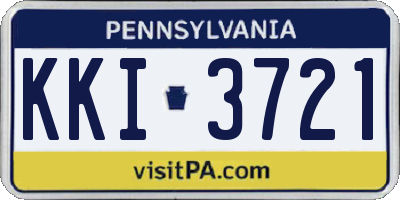 PA license plate KKI3721