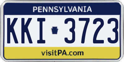PA license plate KKI3723