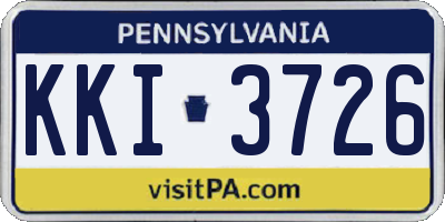PA license plate KKI3726