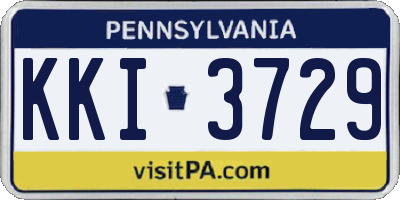 PA license plate KKI3729
