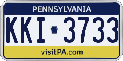 PA license plate KKI3733