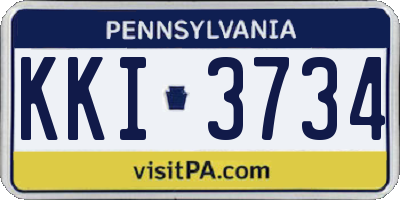 PA license plate KKI3734