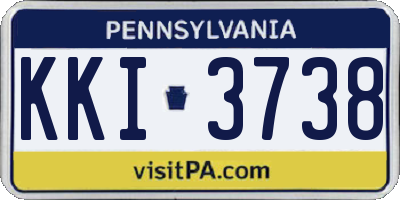 PA license plate KKI3738