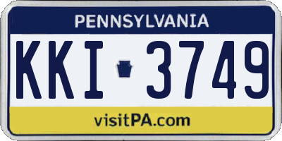 PA license plate KKI3749