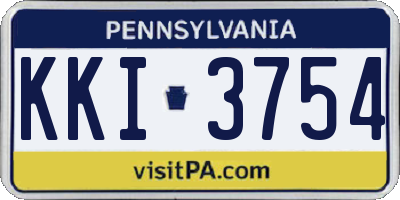 PA license plate KKI3754
