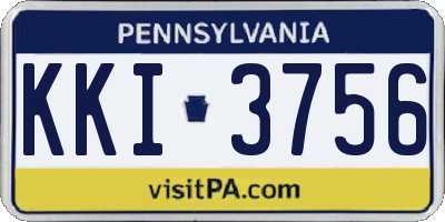 PA license plate KKI3756